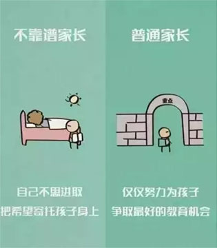 靠谱家长,普通家长,小漫画