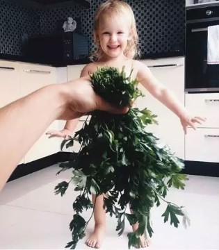 香菜,女儿,妈妈,照片