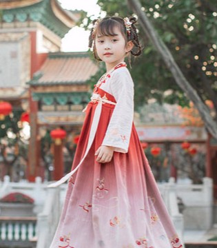 春季,女童,汉服