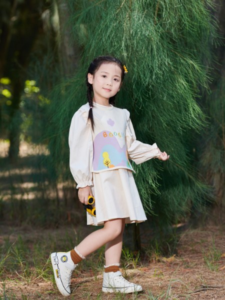 卜吉熊童装品牌2023春季韩系两件套连衣裙