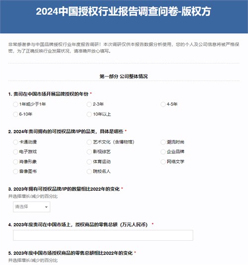 《2024年中国品牌授权行业发展**》调研启动！
