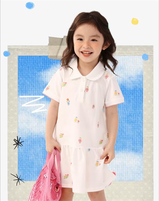 爱儿健Aicoken夏日新品 柔软连衣裙时尚梦幻