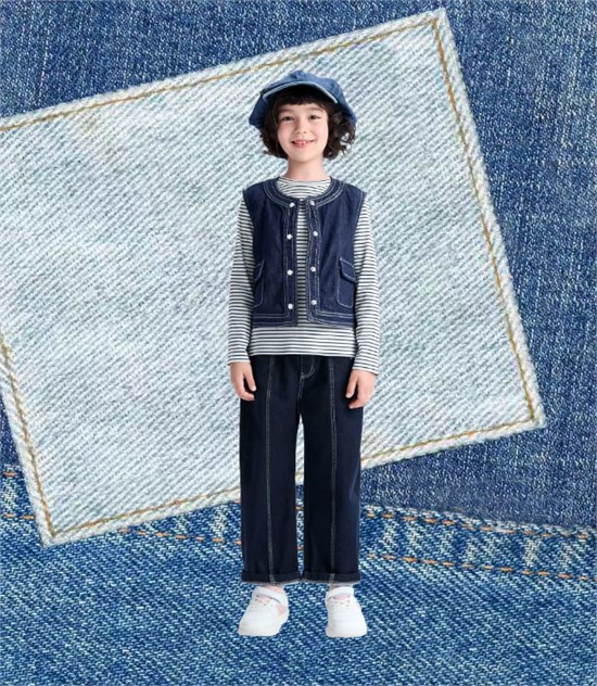 以纯童装2025秋季新品 牛仔服饰简约复古