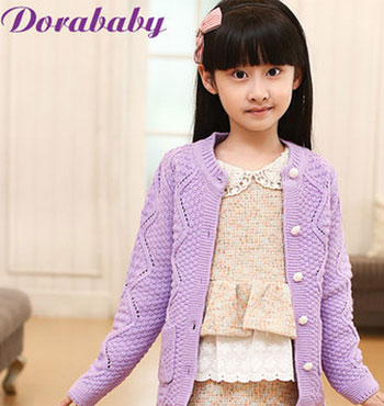 童装秋装2014新款 女童<em>针织</em>衫<em>开衫外套</em> 纯色儿
