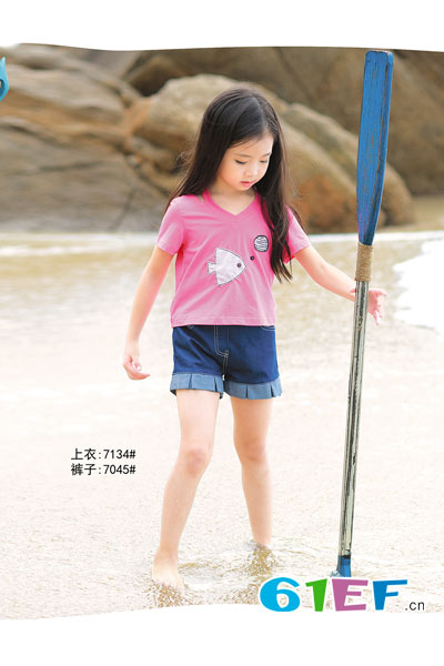 布岛小伊童装品牌2017年夏季运动沙滩T恤