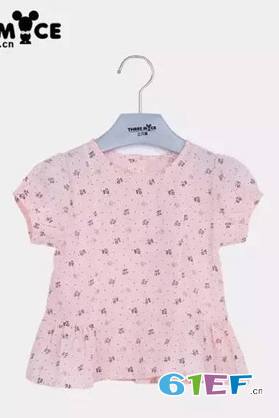 三只鼠THREE MICE童装品牌2017年夏季韩版纯棉T恤
