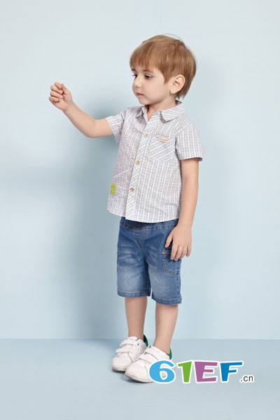 路西米儿童装品牌2017年夏季潮童绅士衬衫