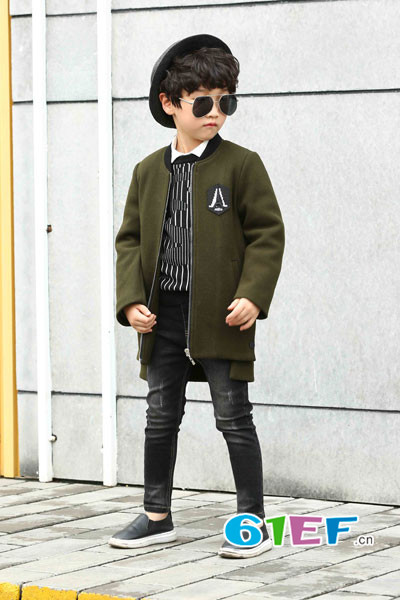 提莫布丁童装品牌2017年秋季韩版中长款外套