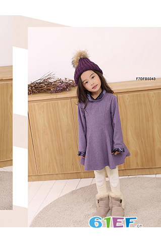 安可猴童装品牌2017年秋冬韩版女童蕾丝荷叶边长袖T恤打底衫花边上衣