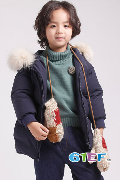 Nouvelle kids童装品牌2017年秋冬韩版中长款棉外套
