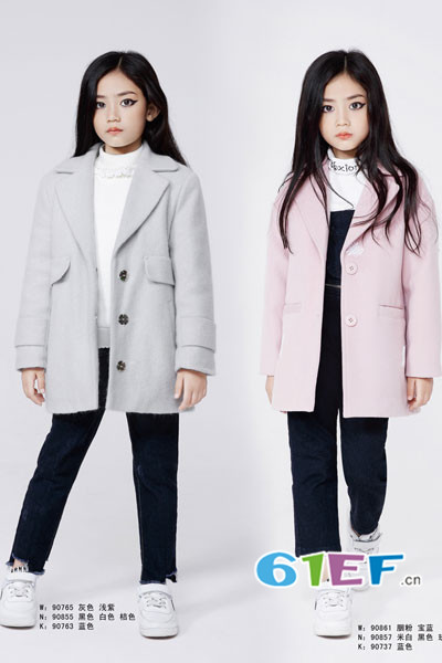 贝布熊BeiBuXiong童装品牌2017年秋冬韩版中长款呢大衣