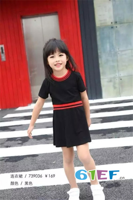 安歌迪，贝安儿童装品牌2017年春夏运动T恤裙
