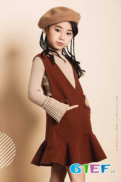 东莞金尚服饰有限公司童装品牌2017年秋冬甜美个性女中长裙