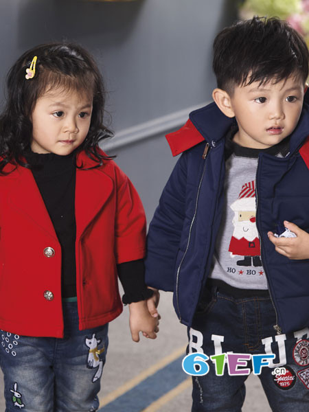棉之子童装品牌2017年秋冬时尚韩式七分袖呢子外套