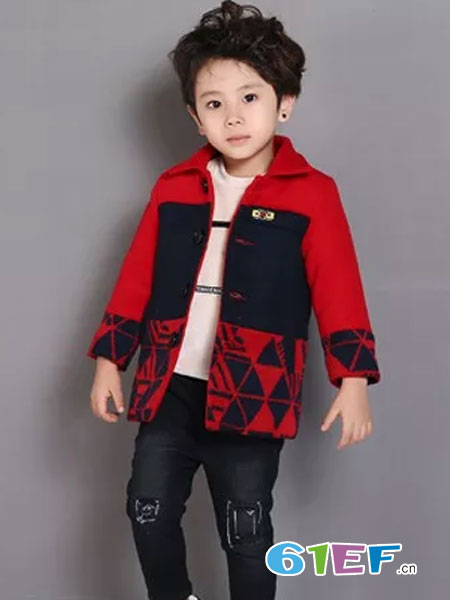 布鲁莎莎童装品牌2017冬季韩版长袖休闲外套