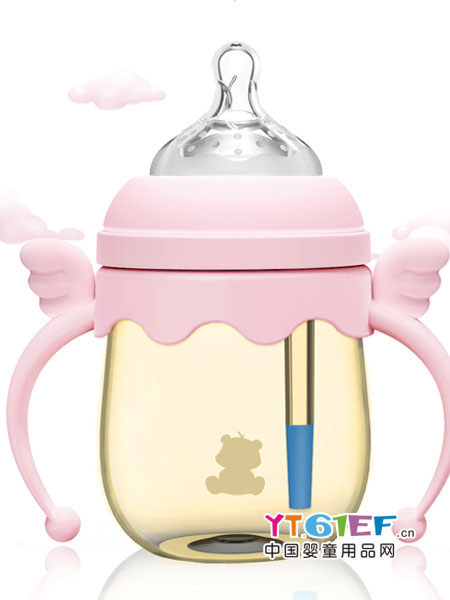 婴童用品新生儿宽口径PPSU天使奶瓶宝宝奶瓶感温奶瓶带手把