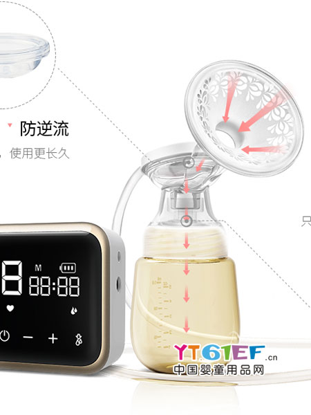 婴童用品电动吸奶器可充电拔奶器无痛按摩产妇自动吸乳器气压脉冲款