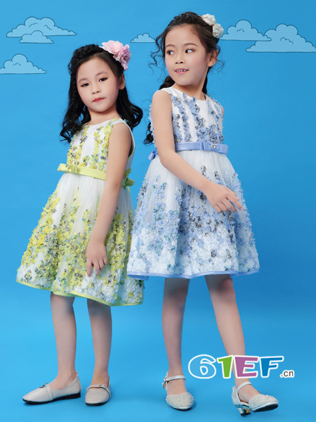 Kimi&Cindy童装品牌2018春夏新款洋气腰带裙子