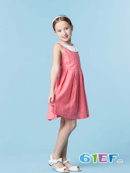 卡米尼童装童装品牌2018春夏蕾丝公主背心裙子