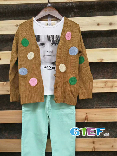 艾米尼童装品牌时尚可爱波针织外套