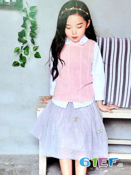 dishion的纯童装品牌2018春季长袖针织时尚休闲上衣