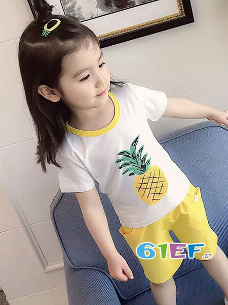 比奇童话童装品牌2018春夏时尚休闲印花短袖女T恤