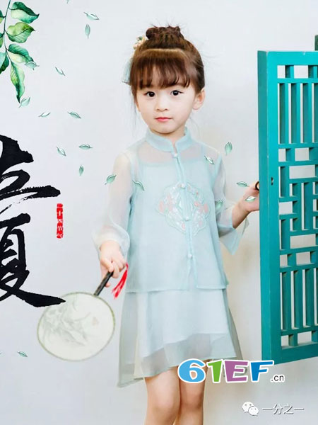 一分之一童装品牌2018春夏儿童汉服中式风格儒雅女童中式服装