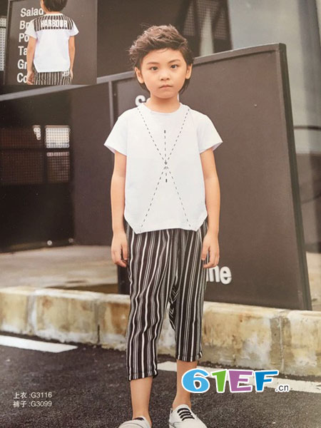 童装品牌2018春夏韩版洋气中大童短袖休闲裤两件套潮
