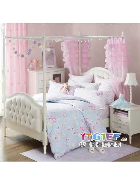 儿童婴童用品2018春夏韩式简约公主床 青少年板木儿童床 单双人床家具