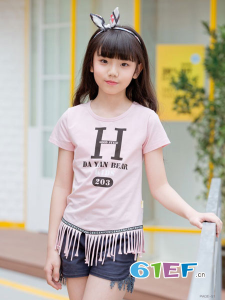 童装品牌2018春夏棉麻中袖T恤