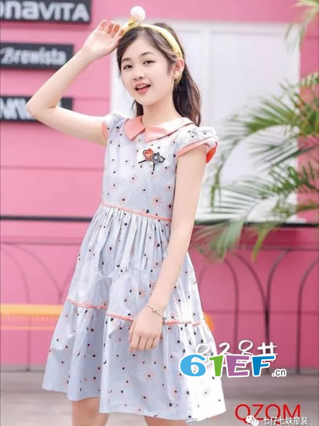 童装品牌2018春夏短袖公主裙子小女孩洋气韩版时髦