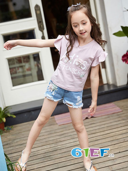 童装品牌2018春夏新款韩版洋气小女孩衣服潮衣童装中大儿童两件套