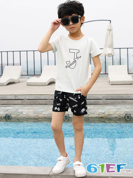 贝蕾尔童装品牌2018春夏新款男女童韩版品牌可爱卡通纯棉短袖T恤