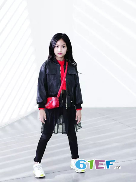 帕纳摩亚童装品牌2018秋冬韩版中大女童皮衣机车服加厚外套