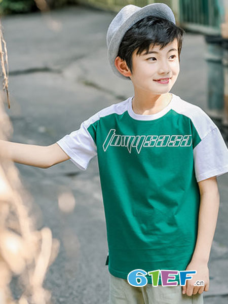 童鲨童装品牌2018春夏男童短袖T恤儿童夏季半袖上衣男孩中大童韩版潮