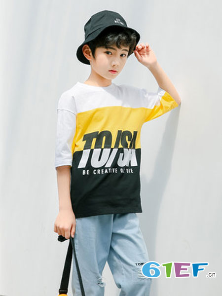 童鲨童装品牌2018春夏新款儿童夏季两件套中大童帅气男孩韩版潮衣