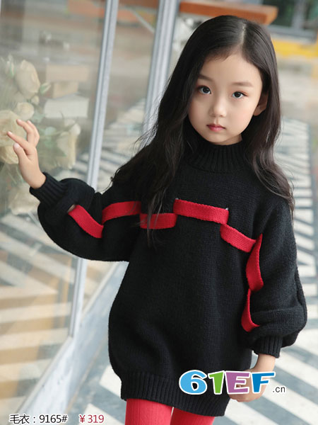 米芝儿童装品牌2018秋冬新款加厚针织衫儿童韩版线衣儿童打底衫