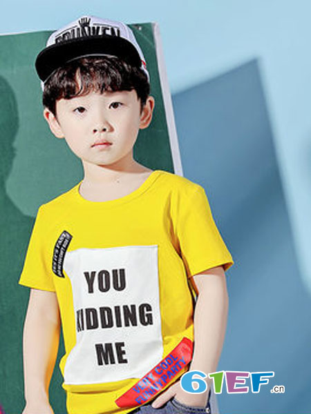 红黄蓝童装品牌男童短袖T恤中大童潮流夏装2018新款儿童体恤帅气上衣