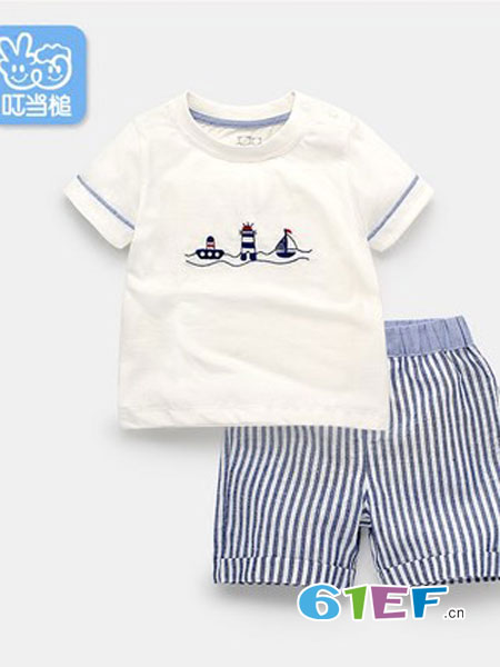 童装品牌2018春夏男童儿童套装宝宝外出服婴儿衣服短袖套装