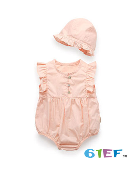 叮当槌童装品牌2018春夏婴儿短袖连体衣0-1岁女宝宝夏装2哈衣婴儿衣服3个月