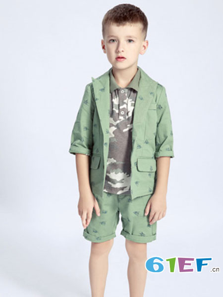 XX&NN童装品牌新款中大儿童短袖西装外套礼服两件套