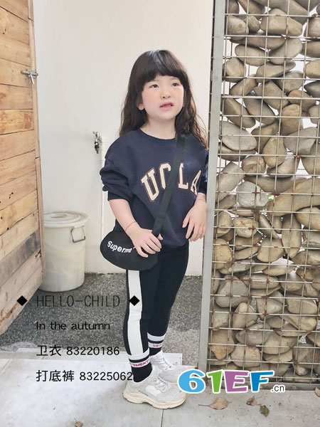 hello child哈罗俏的童装品牌2018秋冬加绒卫衣女潮宽松套头外套