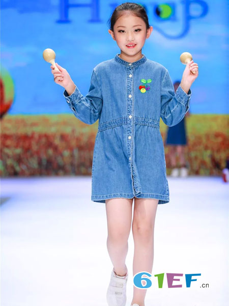 天迪曼童装品牌2019春夏女童牛仔连衣裙新款韩版洋气公主裙