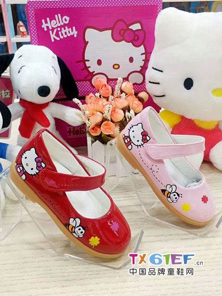 Hello Kitty凯蒂猫童鞋品牌2018秋冬新款女童公主鞋韩版小白色春款儿童皮鞋