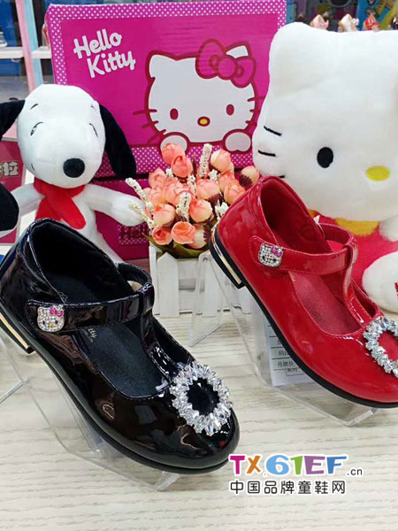 Hello Kitty凯蒂猫童鞋品牌2018秋冬新款女童公主鞋韩版小白色春款儿童皮鞋