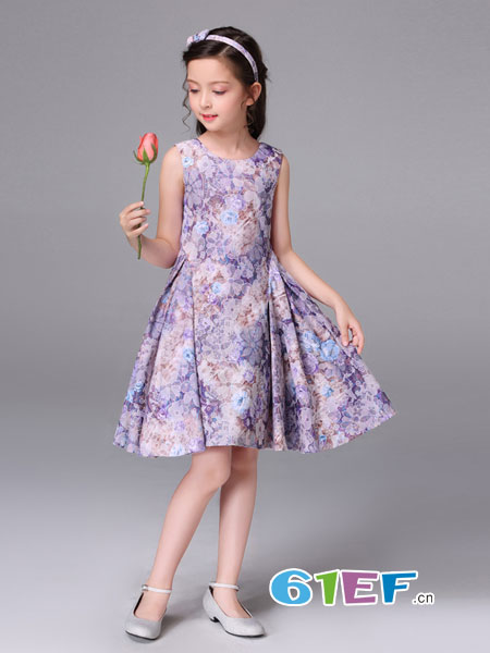 童畔童装品牌2018春夏新款韩版小女孩洋气连衣裙