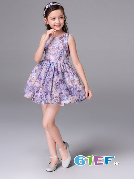 童畔童装品牌2018春夏新款韩版小女孩洋气连衣裙儿童雪纺布裙