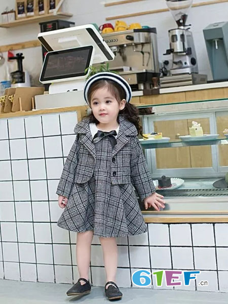 韩E童社童装品牌2018秋冬呢子两件套儿童韩版洋气潮衣
