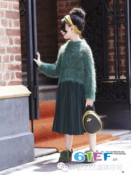 温琪可可童装品牌2018秋冬毛衣洋气皮流苏儿童毛衣中大童套头