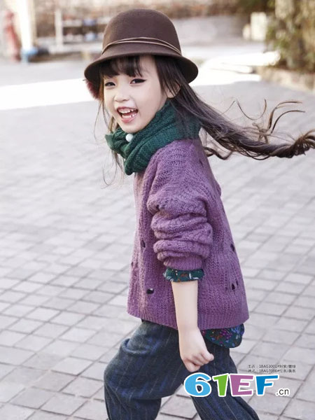 温琪可可童装品牌2018秋冬儿童翻领高领针织衫儿童洋气时尚套头毛衣宽松